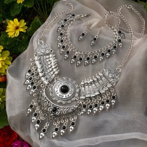 Egypt 4 pcs Set Necklace Earrings Anklet (Bracelet) Set Amazing Jewelry 👑 - Picture 2 of 5